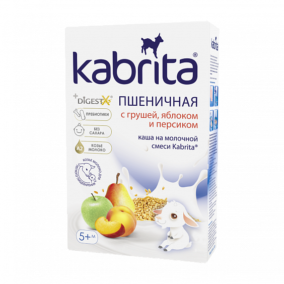 Kabrita<r></r> Пшеничная каша с грушей, яблоком и персиком