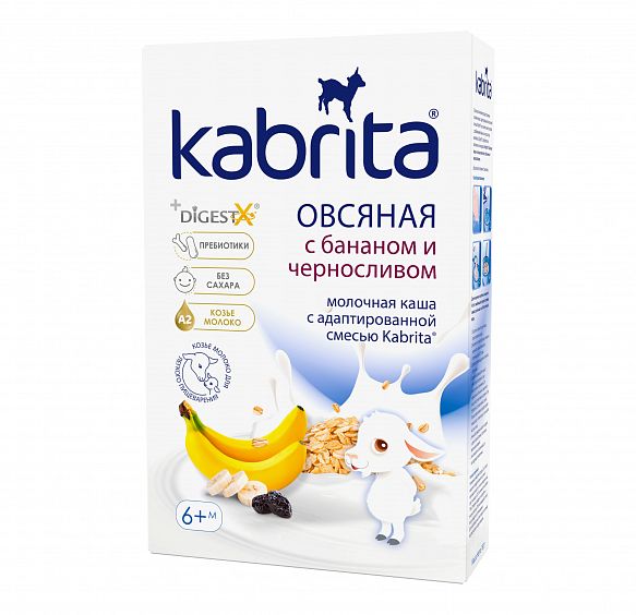 Kabrita<r></r> Овсяная каша на козьем молочке<br /> с бананом и черносливом
